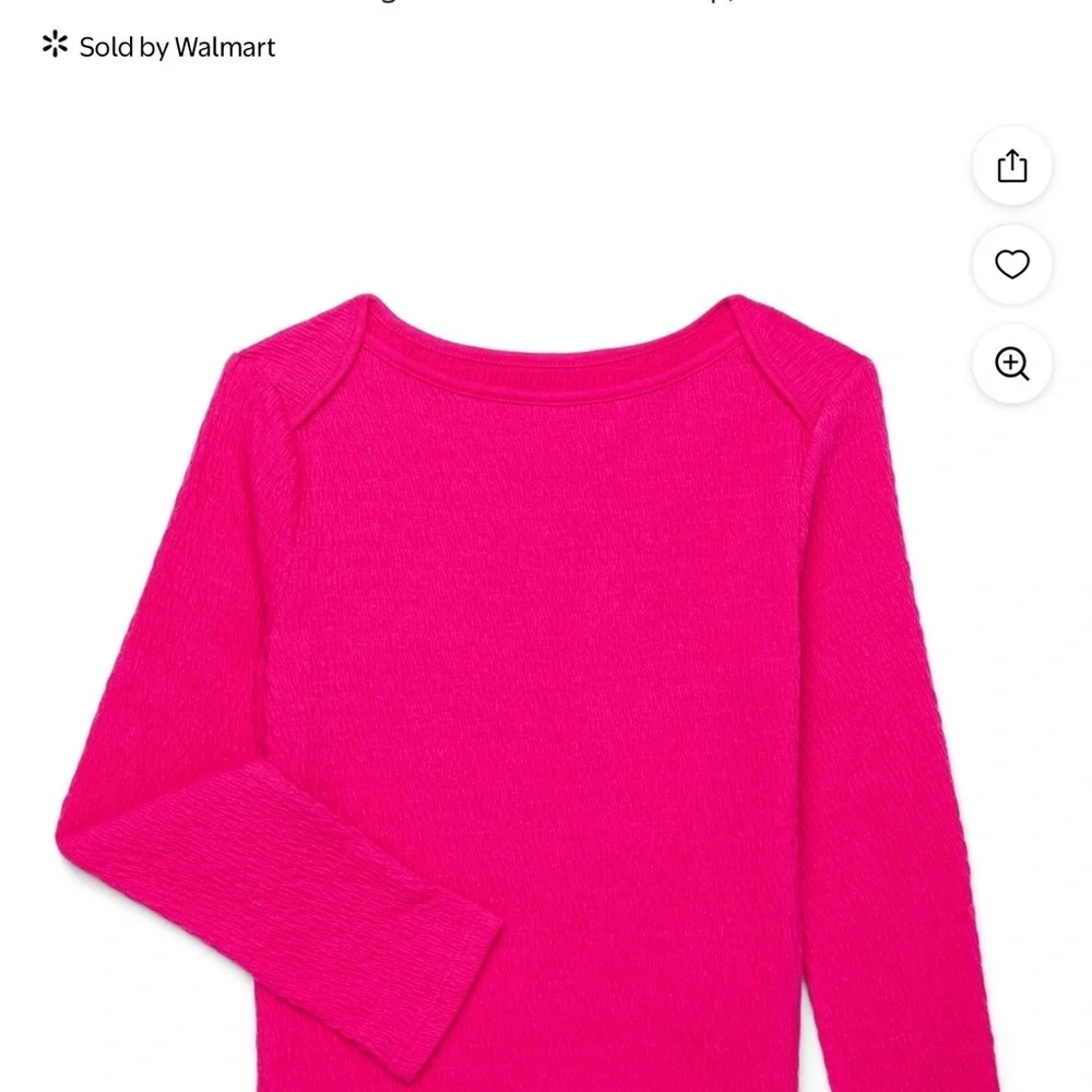Wonder Nation Long Sleeve Pink and Cream Tops